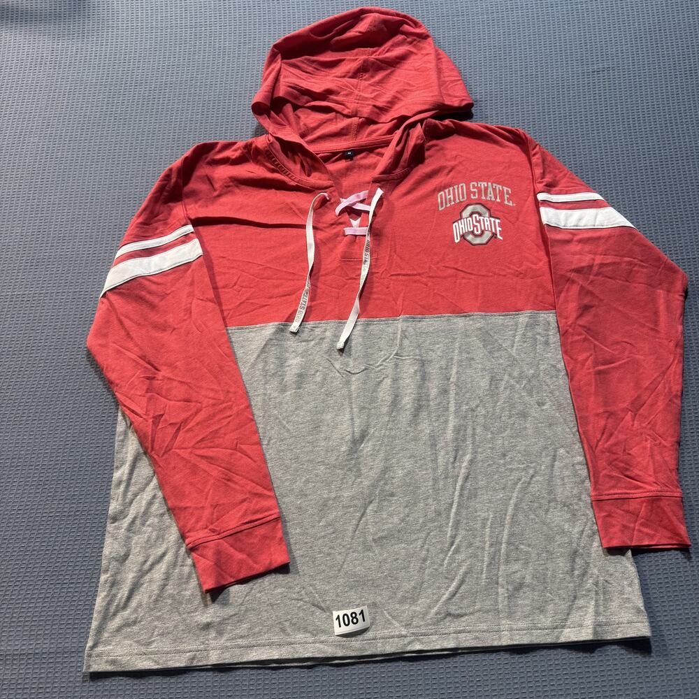 Ohio‎ State Men Red & Gray Hoodie Sz M Pre-Owned Excellent